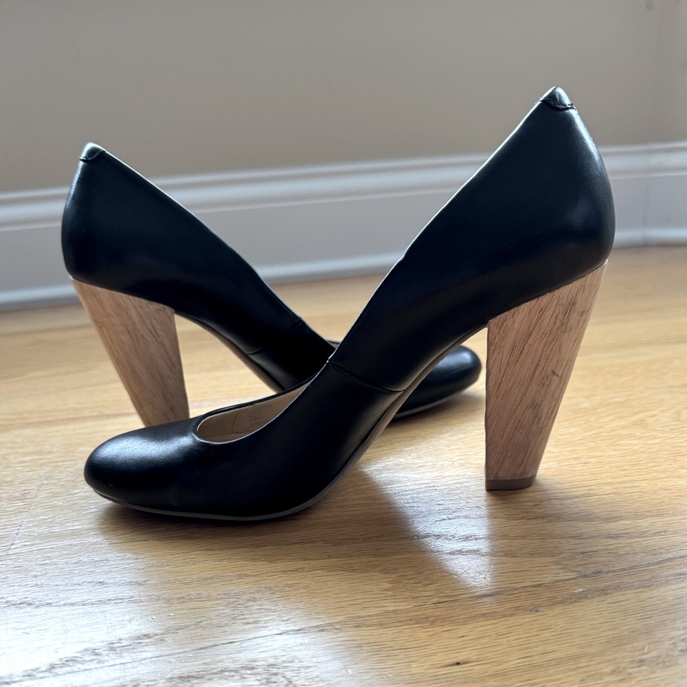 Calvin Klein Black Pumps Wood Heel